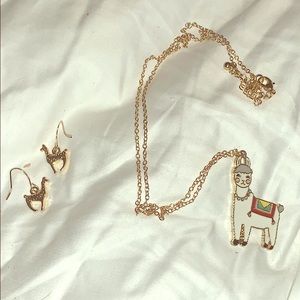 Little girls horse necklace and earrings